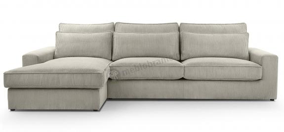 Sztruksowy narożnik boho Cleo 308x176 cm beżowy Lincoln 83 lewy
