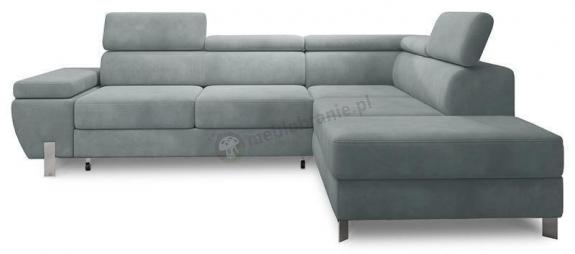 Narożnik z regulowanym podłokietnikiem Molina L 263x210cm Royal Velvet 19 szary prawy
