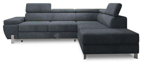 Narożnik z regulowanym podłokietnikiem Molina L 263x210 cm Royal Velvet 20 – ciemny szary prawy