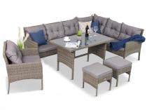 Technorattanowe meble ogrodowe narożne Perata Corner Dark Grey