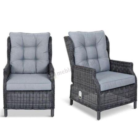 Komplet foteli technorattanowych Laritto z regulacją - Antracite - 2szt
