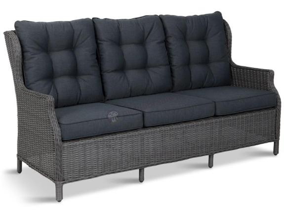 Szara sofa technorattanowa do ogrodu - 180cm - Laritto
