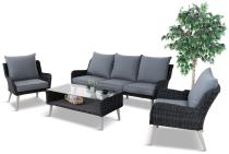 Zestaw mebli technorattanowych z sofą 184cm Cioso - Antracyt