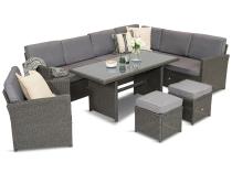 Zestaw mebli technorattanowych narożnik z fotelem Cofete – Anthracite