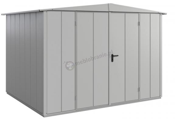 Domek narzędziowy metalowy Hormann - Berry Modern - dwuskrzydłowe drzwi - dwuspadowy - Typ 3 303x238cm
