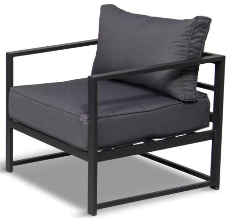Grafitowy fotel ogrodowy Trapeno