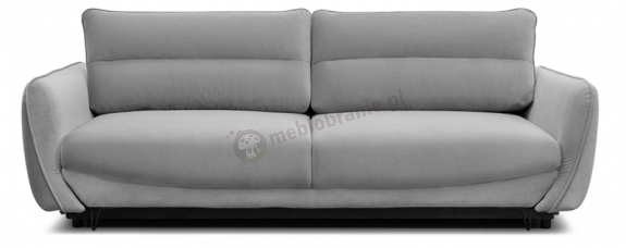 Jasnoszara welurowa sofa rozkładana na nóżkach Silva 236cm - Nube 03