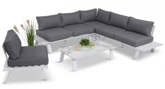 Białe meble ogrodowe aluminiowe premium 226x266 Mezatto DG