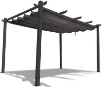 Antracytowa pergola tarasowa 3x4 aluminium Kirn Szary