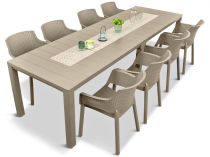 Zestaw ogrodowy dla 8 osób z dużym stołem Meblobranie EJD8 cappuccino