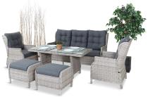 Komplet mebli tarasowych z regulowanymi fotelami Laritto Dining - Creme