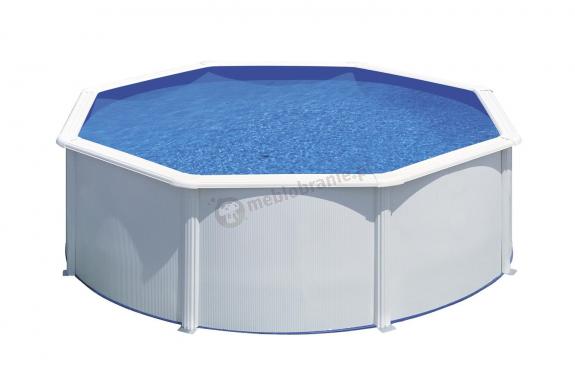 Basen ogrodowy okragły biały GRE FIDJI 350x350x120cm KIT350ECO