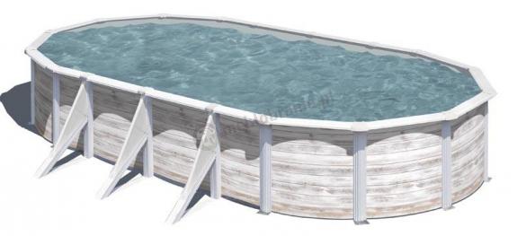 Duży basen stalowy GRE FINLANDIA 730x375x132cm KIT730N
