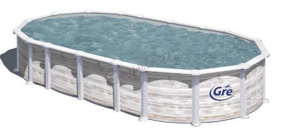 Basen ogrodowy stalowy GRE ISLANDIA 730x375x132cm KITPROV7388N