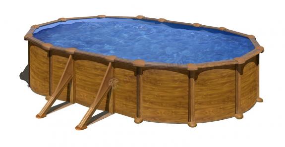 Duży basen stalowy GRE MAURITIUS 610x375x132cm KITPROV618WO