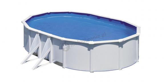 Basen ogrodowy stalowy GRE FIDJI 500x300x120cm biały KIT500QGRE
