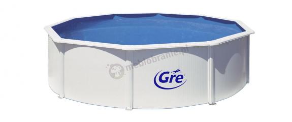 Okrągły basen naziemny GRE FIDJI 460x460x120cm biały KIT460QGRE