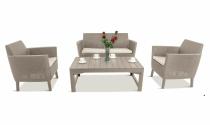 Zestaw tarasowy dla 4 osób z podnoszonym stołem Meblobranie S2L cappuccino