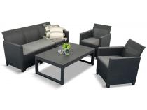 Zestaw ogrodowy z sofą, 2 fotelami i stołem podnoszonym K3L grafit