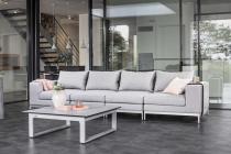 Modułowa sofa premium na taras Ego modular jasnoszara z poduszkami