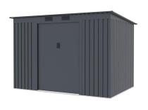 Grafitowy domek narzędziowy metalowy Ganner 261x181cm