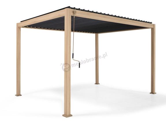 Brązowa wolnostojąca pergola tarasowa 3x4 Mirador Classic