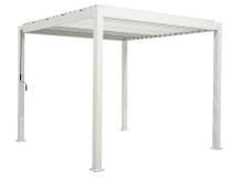 Biała pergola tarasowa 3x3 z żaluzjami Mirador Basic