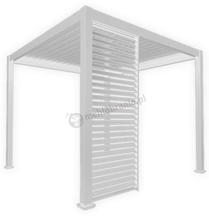 Biały panel żaluzjowy do pergoli - 120x240cm - Mirador Louver Wall 400