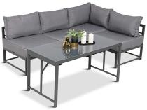 Mały narożnik ogrodowy modułowy z wysokim stołem 120x60cm Trapeno 4 moduły