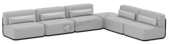 Nowoczesna sofa na taras tapicerowana modułowa Straw Chrome 6 elementów