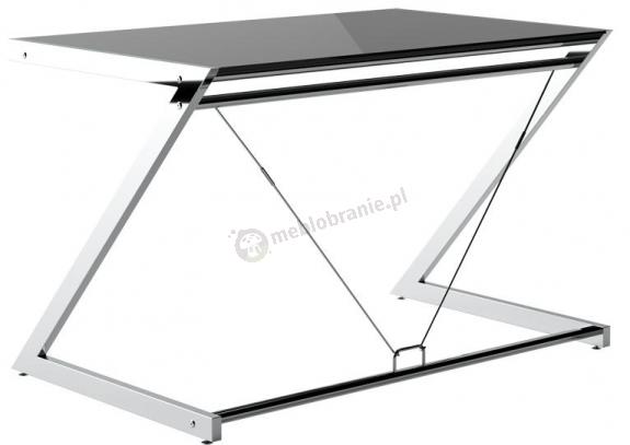 Nowoczesne biurko ze szklanym blatem 122x76cm Z-Line chrome czarne