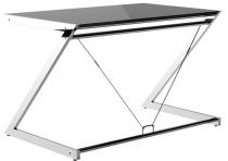 Nowoczesne biurko ze szklanym blatem 122x76cm Z-Line chrome czarne