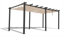 Pergola ogrodowa 3x5,5 z materiałowym dachem Kirn beż