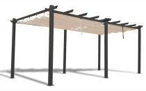 Pergola ogrodowa 3x5,5 z materiałowym dachem Kirn 2.0 beż