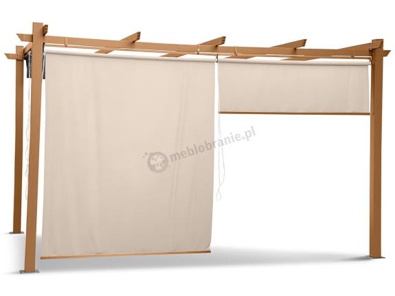 Komplet rolet do pergoli ogrodowej na ścianę 4m - Kirn 170x225 - Cream Wood - 2szt