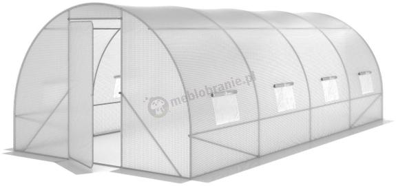 Tunel foliowy z metalowym stelażem i drzwiami 3x6m – biały