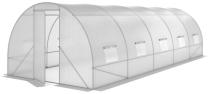 Tunel foliowy metalowy 3x7,5m z metalowymi drzwiami – biały
