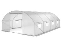 Tunel foliowy metalowy z podwójnymi drzwiami 4x6m – biały