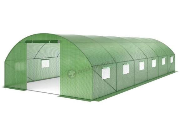 Tunel foliowy z metalowym stelażem 4x9m z podwójnymi drzwiami – zielony