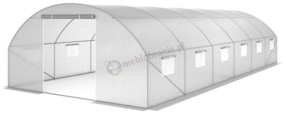 Tunel foliowy z metalowym stelażem i podwójnymi drzwiami 4x9m – biały