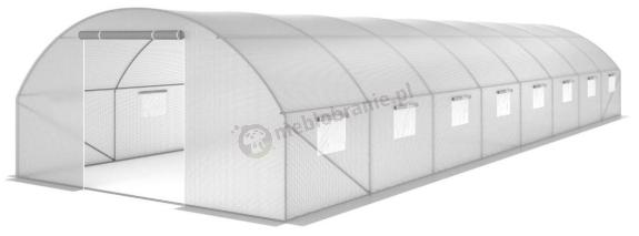 Tunel foliowy metalowy z podwójnymi drzwiami 4x12m – biały