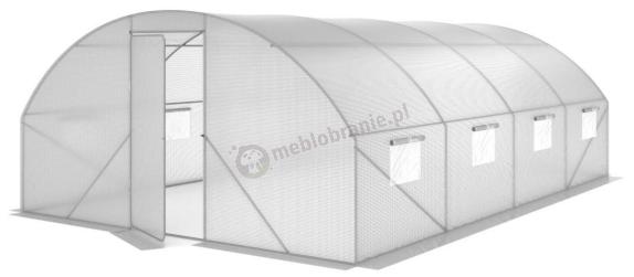 Tunel foliowy 4x6 z metalowym stelażem i drzwiami – biały