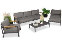 Grafitowe meble na taras z sofą 215cm - premium Canta