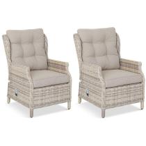 Fotele technorattanowe z regulacją Laritto - Beige - 2szt