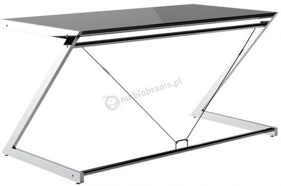 Czarne szklane biurko gabinetowe 152x76cm Z-Line chrome