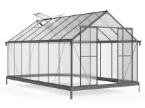 Duża szklarnia poliwęglanowa z fundamentem 250x430cm - czarny