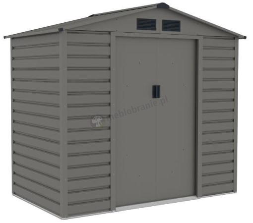 Metalowy domek ogrodowy Agger szary 213x127cm (2,4m2) - Srebrny ciemny GA15