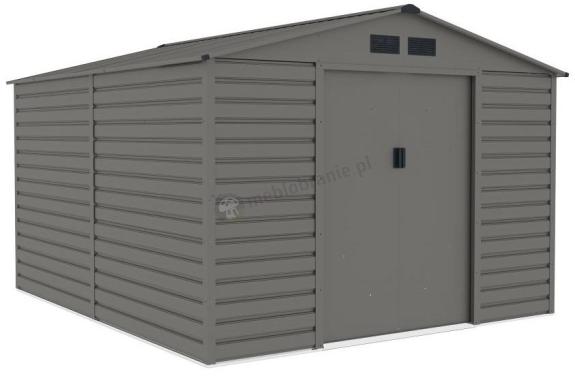 Domek metalowy na narzędzia 277x319cm (8,2m2) Agger – Srebrny ciemny GA15