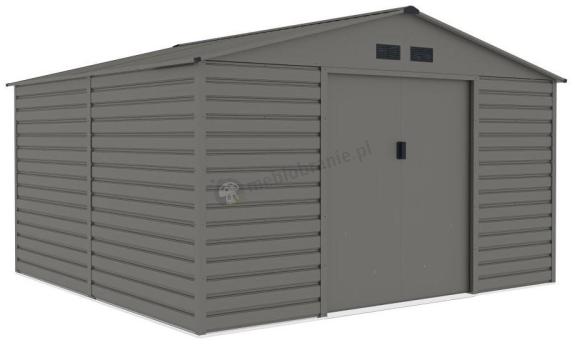 Szary domek narzędziowy z metalu Agger 340x319cm (10,2m2) – Srebrny ciemny GA15