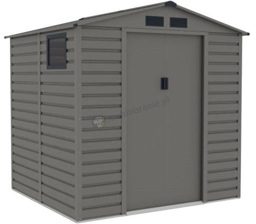 Blaszany domek na działkę szary Dummer 213x195x213cm (3,7m2) - Srebrny ciemny GA15